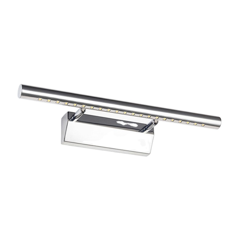 LED Bathroom Vanity Light Fixtures with On/Off Switch Chrome Stainless Steel Make-Up Wall Light Mirror Light Picture Front Lamp