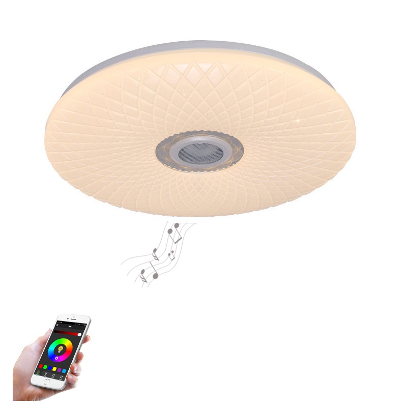 LED Music Ceiling Light 110-220V 60W RGB Remote Control Smart Lamp