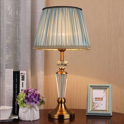 Customized Crystal Fabric Lampshade Bedside Lamp Home Decor Table Lamps