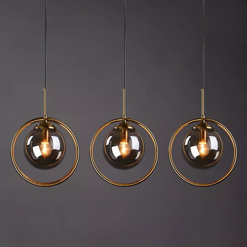 Modern Glass Ball Pendent Lamp Nordic Gold Pendent Light Fixtures Home Decor Bedroom Bathroom Mirror Lights Indoor Luminaire