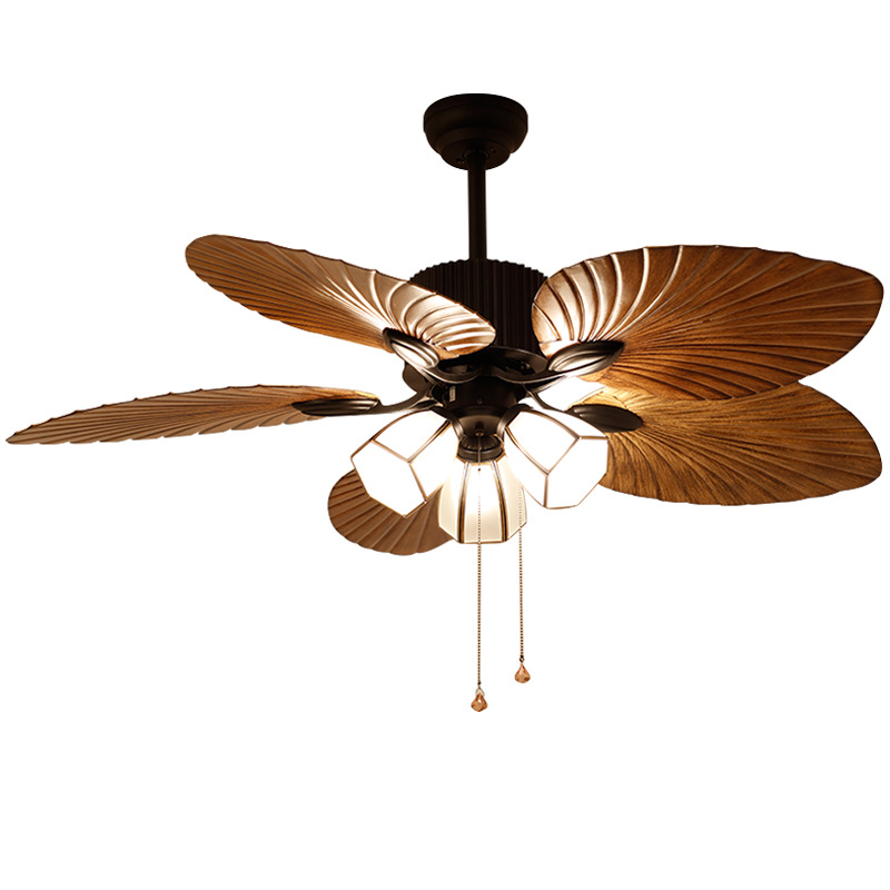 52" Tropical Style Ceiling Fan Light Palm Island Ceiling Fan with 3 Lights