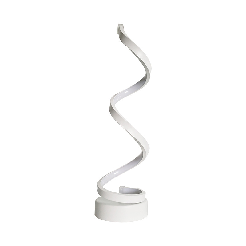 Contemporary Minimalist Lighting Design Spiral LED Table Lamp Curved Acrylic LED Desk Lamp