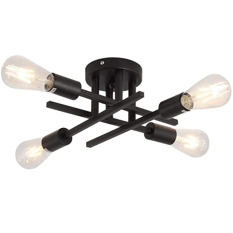 E27 E26 Ceiling Lamp Retro Rural Industrial Iron Art Vintage Home Classic Ceiling Light