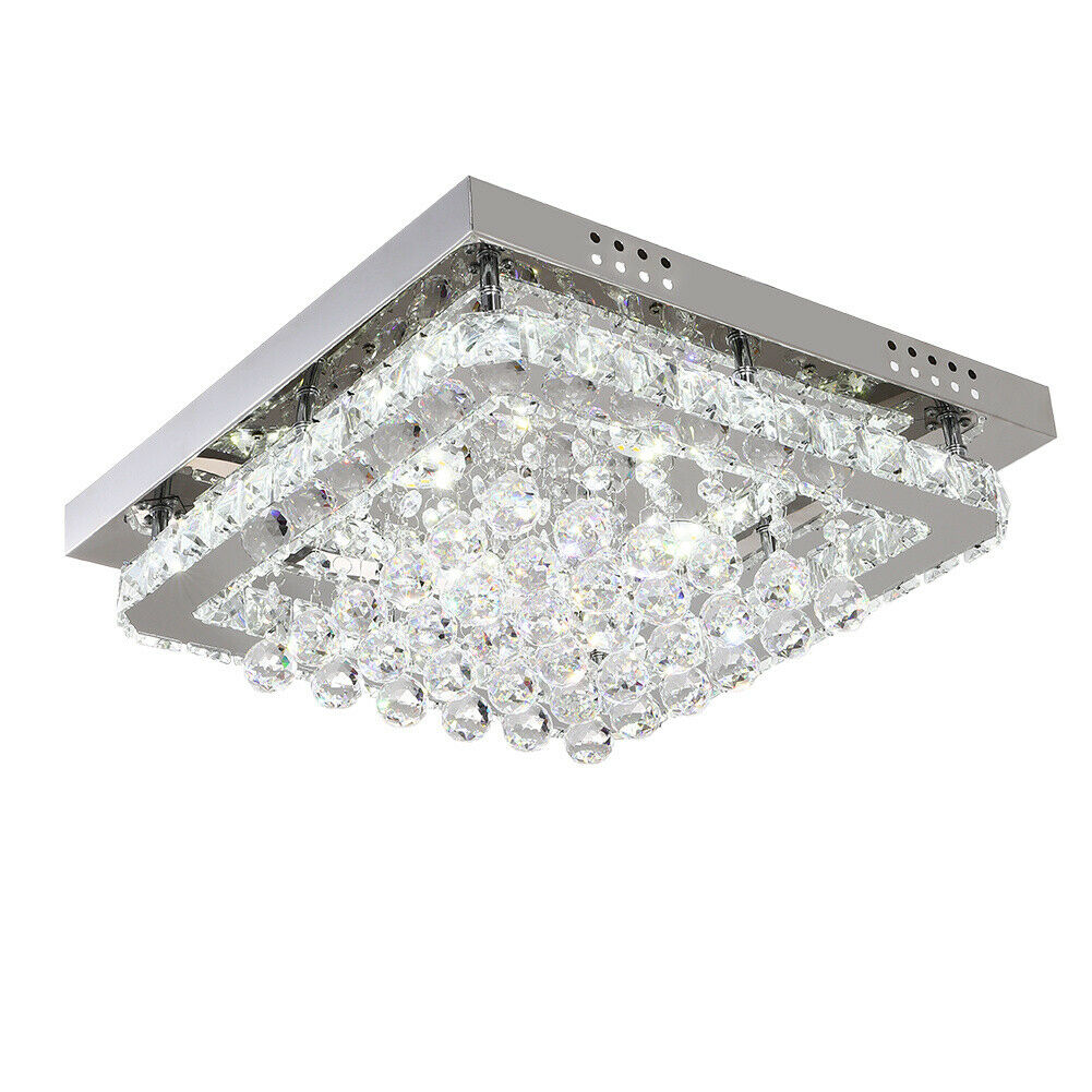 Modern LED Crystal Ceiling Lights Luxury Dimmable Pendant Lamp Living Room Chandelier