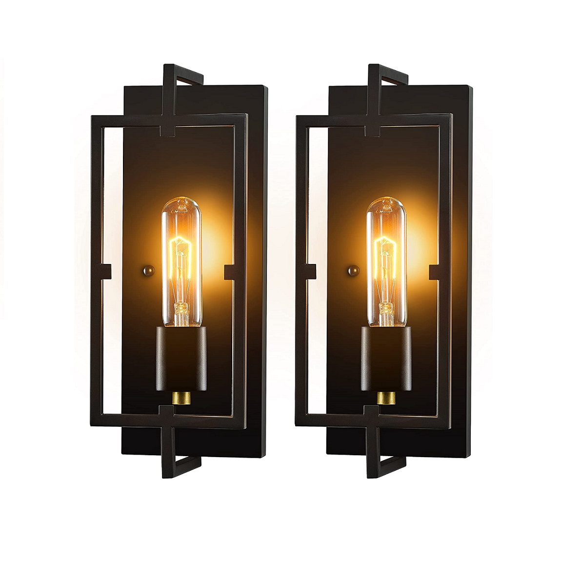 Black Metal Wall Lights with Glass Shade Industrial Vintage Decoration Wall Lighting Fixtures for Kitchen Living Room