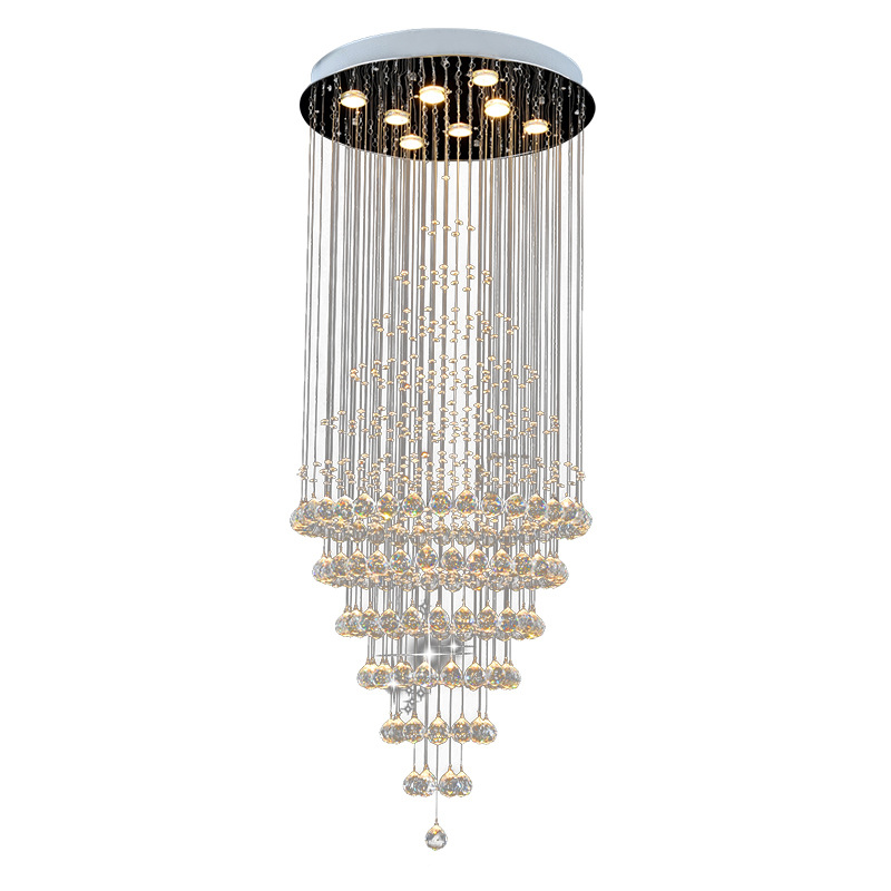Modern Crystal Lighting Raindrop Chandeliers Staircase Large Chandelier High Ceiling Light Fixtures Chandelier