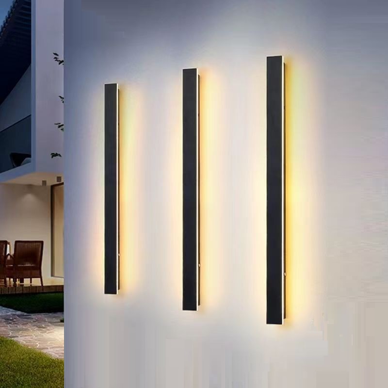 Modern Waterproof Outdoor Long Strip LED Wall Lamp  Garden Porch Sconce Light Garden Wall Light