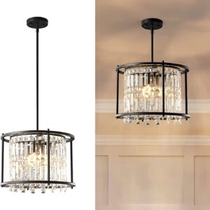 Industrial Farmhouse Lampara Colgante Lampara Rustica Black Chrome Silver Gold Color Crystal Retro Light Chandelier