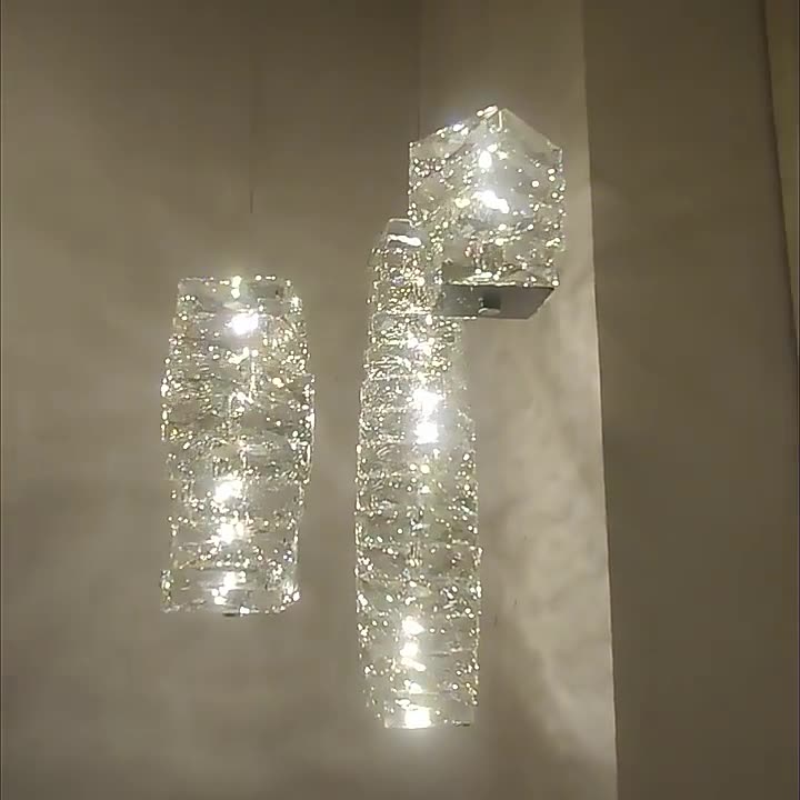 Modern Chrome Kitchen Island Dinning Room Bedroom Mini Crystal Chandeliers Adjustable Pendant Light Fixture Lighting