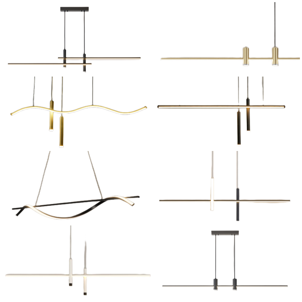 Modern Simple Led Pendant Lights Dining Room Table Lines Light Nordic Creative Bar Counter Long Strip Indoor Lighting Chandelier
