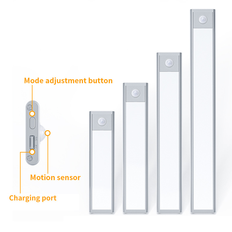 Motion Sensor Light Wireless LED Night Light USB Rechargeable Night Lamp for Kitchen Cabinet Wardrobe Lamp Staircase Backlight