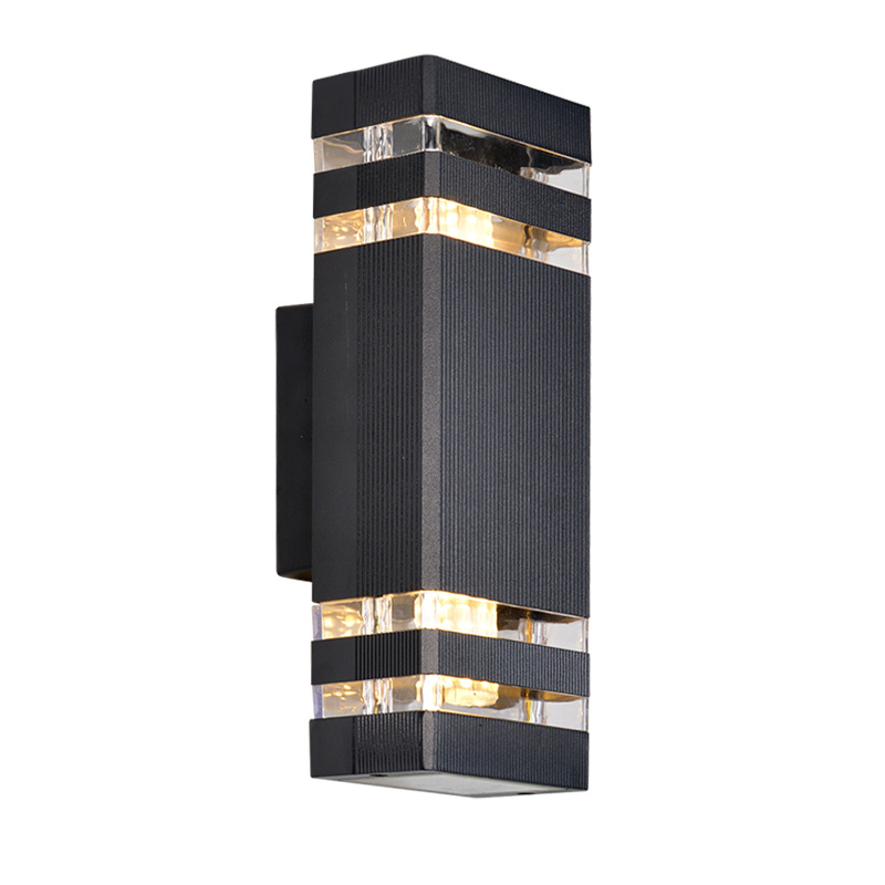 Black Modern LED Wall Sconce Waterproof Porch Light Waterproof Wall Lamps IP65 Waterproof Outdoor up Down Light