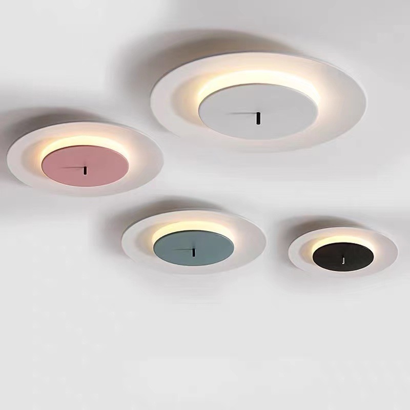 Modern Round Macaron Color LED Ceiling Light Lamp for Bedroom in 4 Colors