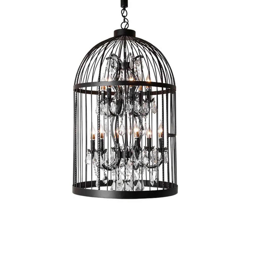 Antler Industrial Birdcage Art Crystal Design Chandelier