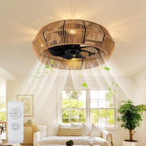 Low Noise Industrial App Control Home Bedroom Living Room 220V Smart Led Ceiling Fan With Light and Remote Control