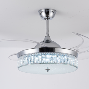 Modern Crystal Light Ceiling Fan With Light