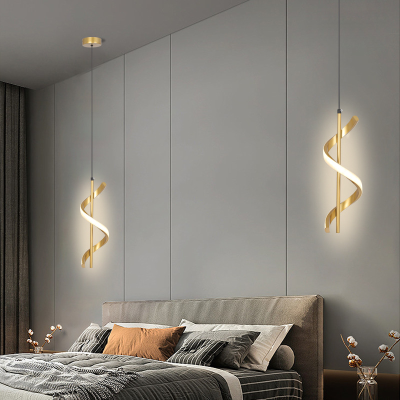 Modern Line Pendant Lamp Enhance Your Home's Style  LED Spiral Light Chandelier