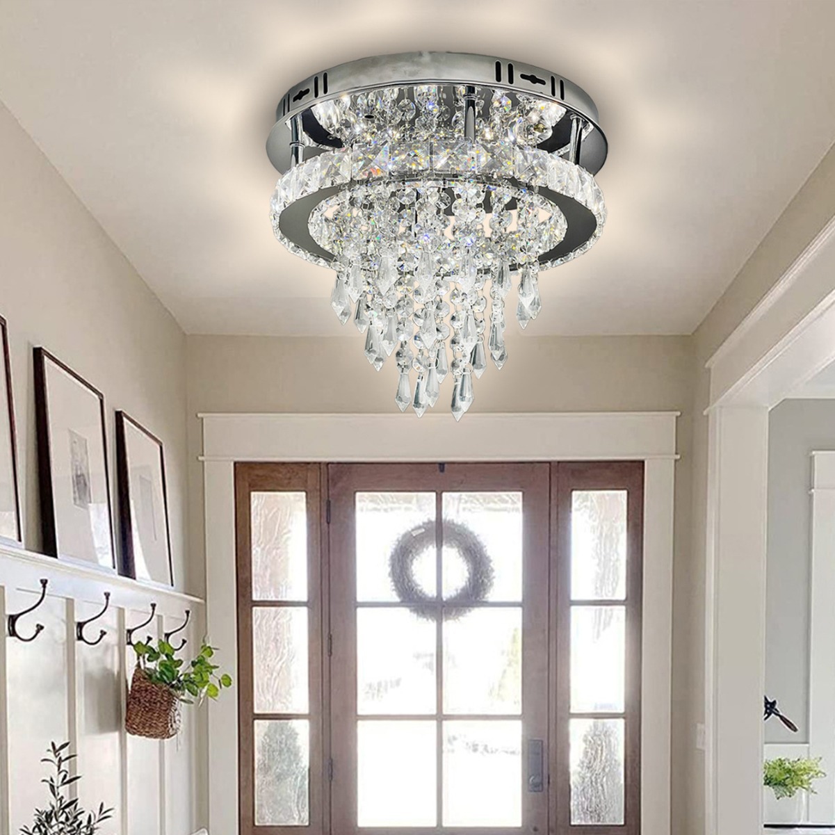 Modern Minimalist Light Luxury Round Square Rectangular High-Grade Crystal Ceiling Lamp for Living Room Bedroom