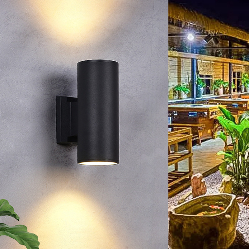 Modern Waterproof Aluminum Outdoor Wall Lamps Nordic Modern Decoration Ip65 up and Down LED Black Gray Wall Mounted