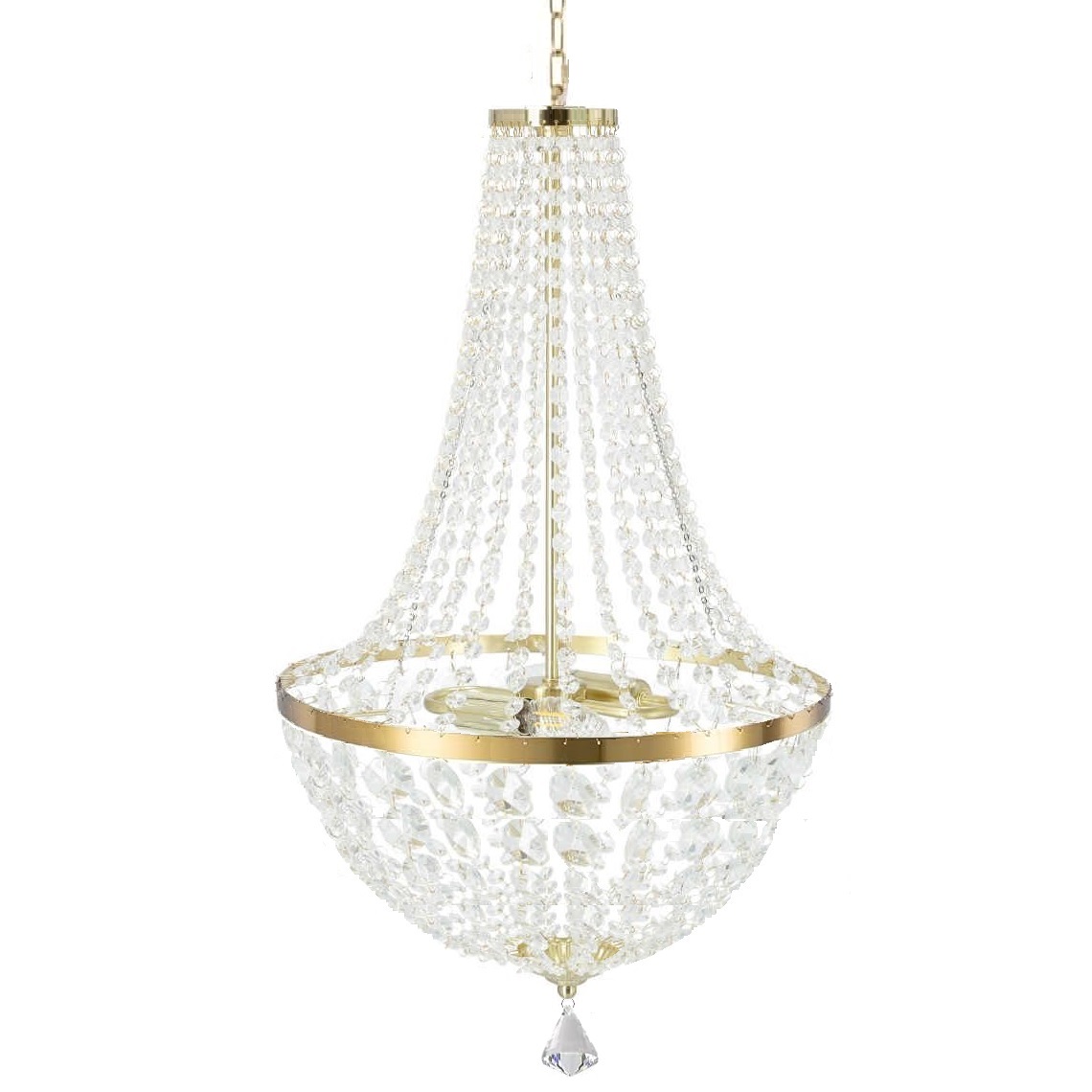 Shinetime 24.4inch Antique France Empire Crystal Chandelier Kitchen Island Dining Room Farmhouse Entryway Foyer
