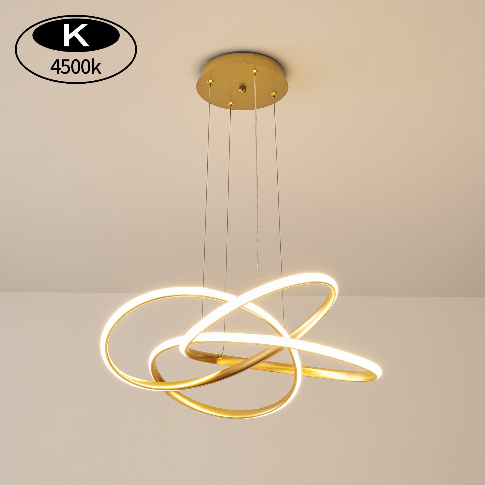 Custom Nordic Minimalism Lighting Modern Led Chandelier Bedroom Hotel Project Round Ring Iron Led Circle Ring Pendant Light