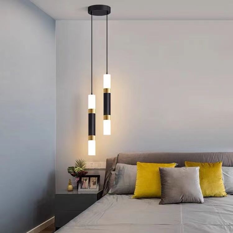 New Custom Bedroom Hotel Project Round Iron Aluminum Acrylic Lighting Modern Chandelier Led Pendant Light Lamp