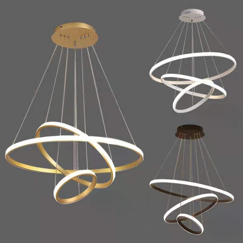 Led Decorative Chandeliers Lamp Modern Simple Living Room Led Golden Ring Pendant Light Hanging Ceiling Pendant Light