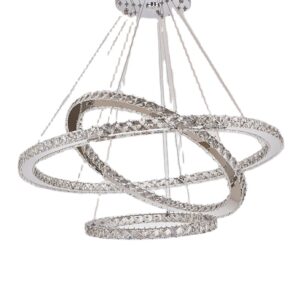 Modern Luxury 1 2 3 4 5 Rings Led K9 Crystal Stainless Steel Ceiling Light Chandelier Pendant Lights Lamp