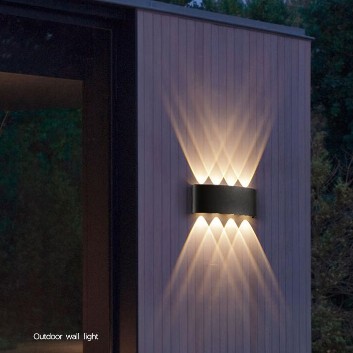 Black Sconce White Ip65 Porch Courtyard Cafe Lighting Garden Rgb Long Lights Cob Design Mount Wall Outdoor Light
