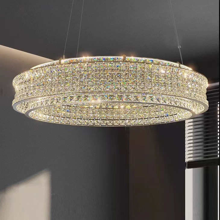 Chandelier Classic Bedroom Minimalist Stairs Flower Round Farmhouse French Fixtures Luminaires Ring Cristal Chandelier