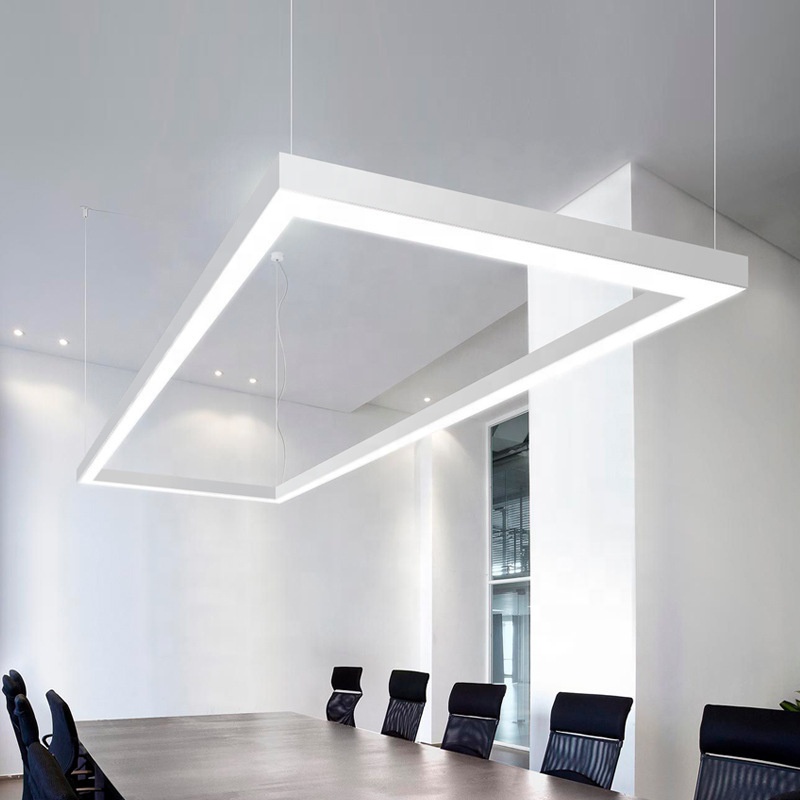 The Best Lighting Customized Dimmable Aluminum Housing PC Cover Indoor Office Market Warehouse Led Linear Pendant Light
