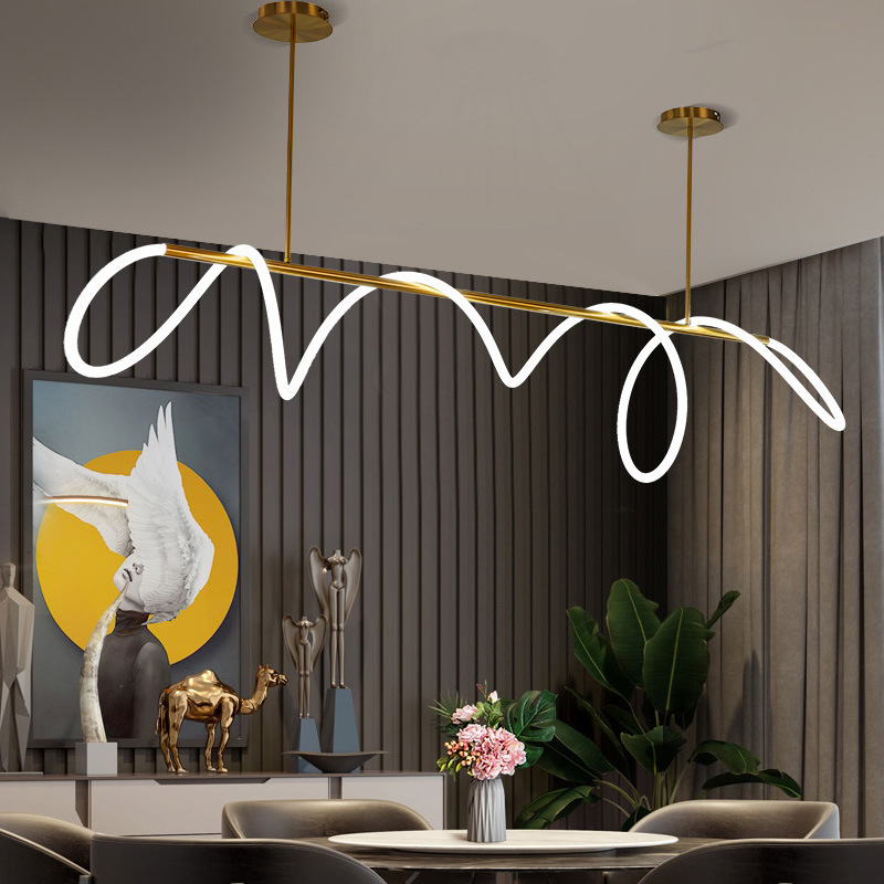 Modern LED Pendant Light LED Adjustable Linear Pendant Lighting Creative Pendant Chandelier Fixture Minimalist Hanging Light
