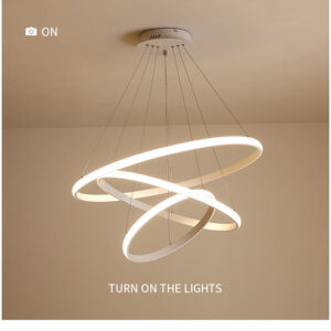 Modern LED Ceiling Light Chandelier Hallway Foyer Kitchen Double Rings Simple Living Room Bar Led Home Decor Lamp Pendant Light