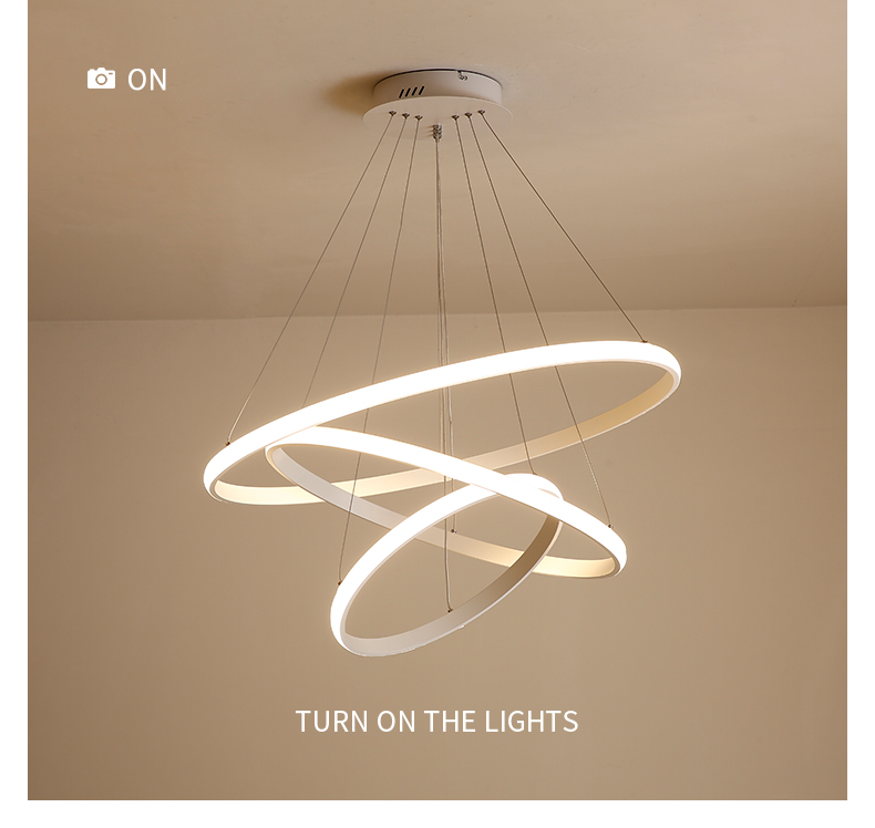 Modern LED Ceiling Light Chandelier Hallway Foyer Kitchen Double Rings Simple Living Room Bar Led Home Decor Lamp Pendant Light