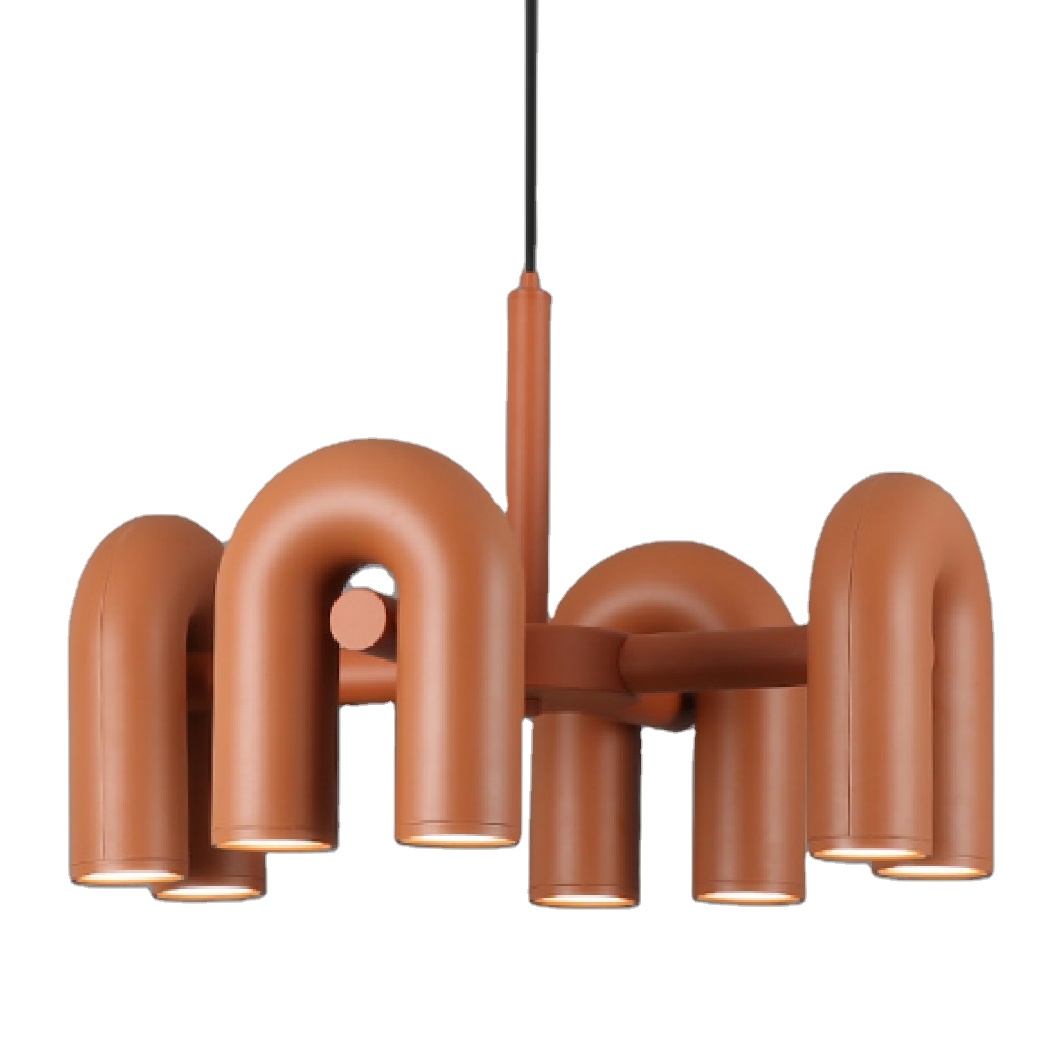 Nordic Elements 4U Creative Style LED Chandelier with Removable Lamp Arm Orange Color