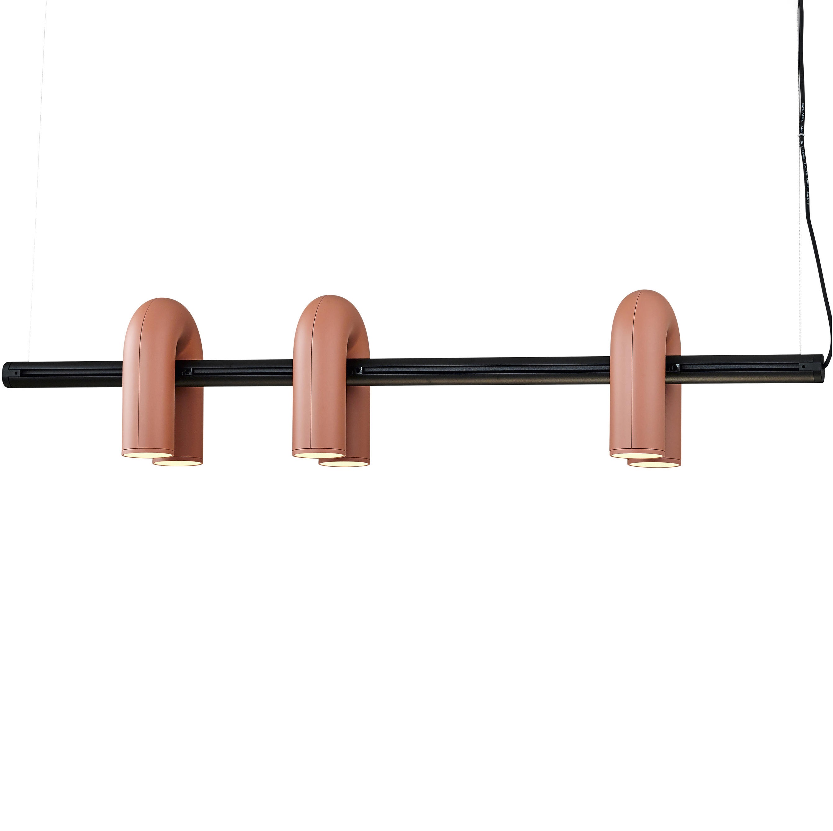 Nordic Creative Simple LED orange 3U Horizontal bar Design Suspension Hanging Light for Dining Table Restaurant Meeting Room