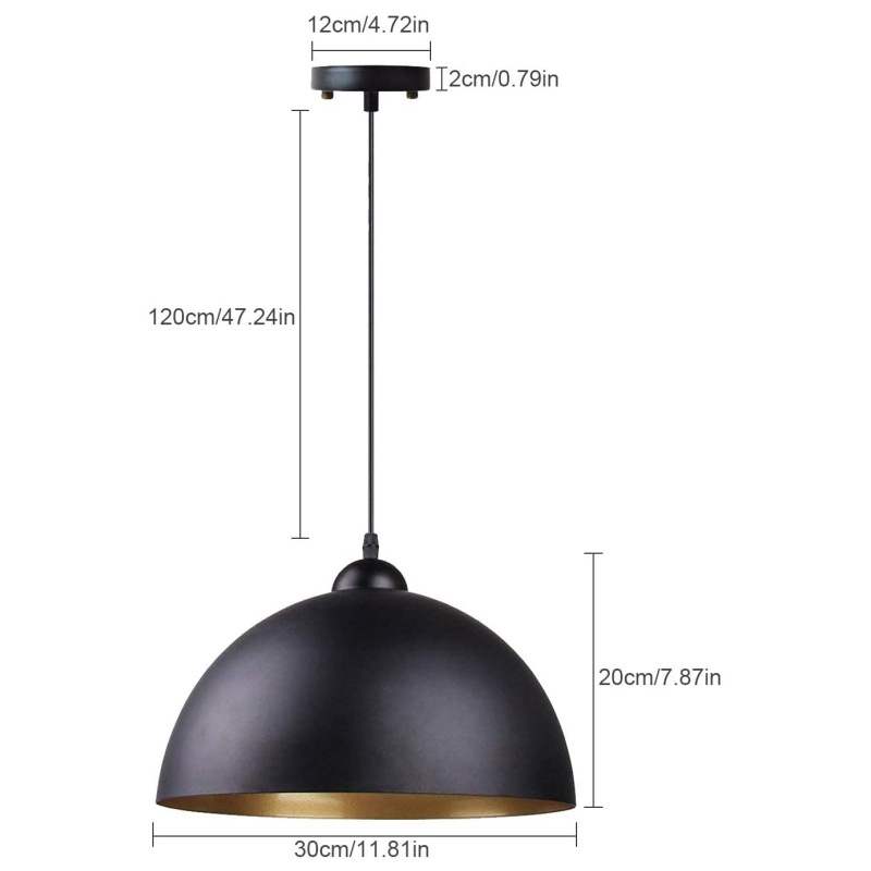 Adjustable Dual-Purpose Traditional Retro American Chandelier Cross-Border Indoor Black Pot Lid Lamp Suction Pendant Lights