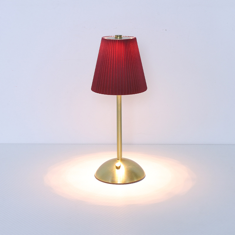 Customized Warm Touch Atmosphere Table Small Iron Bedside for Bedroom Restaurant Rechargeable Plug-In Fabric Bedside Table