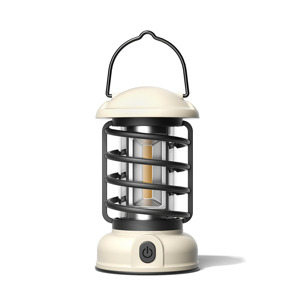 Retro Style Outdoor Camping Lamp Rechargeable Hanging Lamp with Satchel Atmosphere Tent Lighting