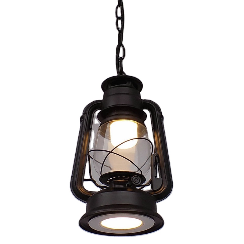 Retro LED Like Kerosene Pendant Lamps Indoor Creative Glass Shade Hanging Ceiling Light Cafe Home Fixtures