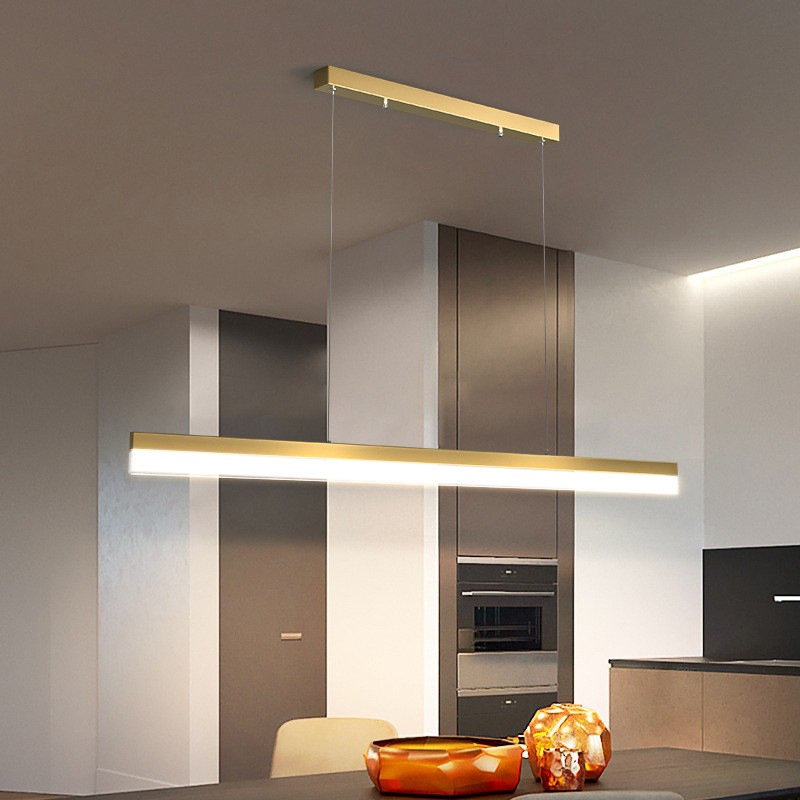Modern Commercial Office Meeting Room Classroom Suspended Panel Light Ceiling Hanging Rectangular Pendant LED Strip Linear Light