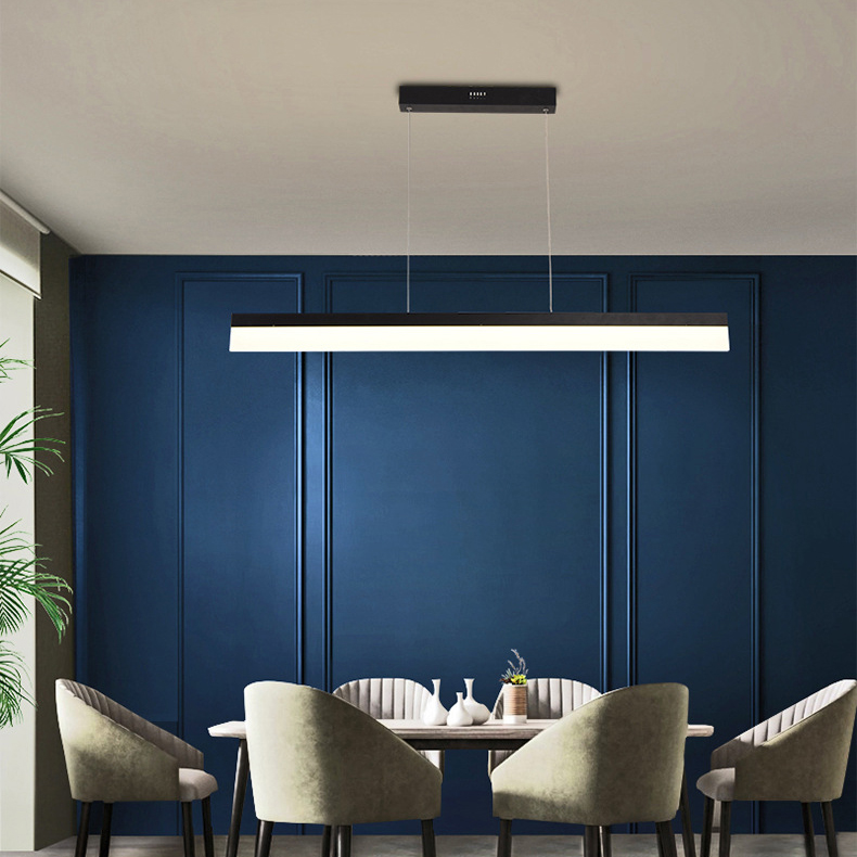 Modern Restaurant Bar Office Kitchen Dining Living Room Long Strip Ceiling Lamp 4ft 6ft 8ft Aluminum LED Linear Pendant Light