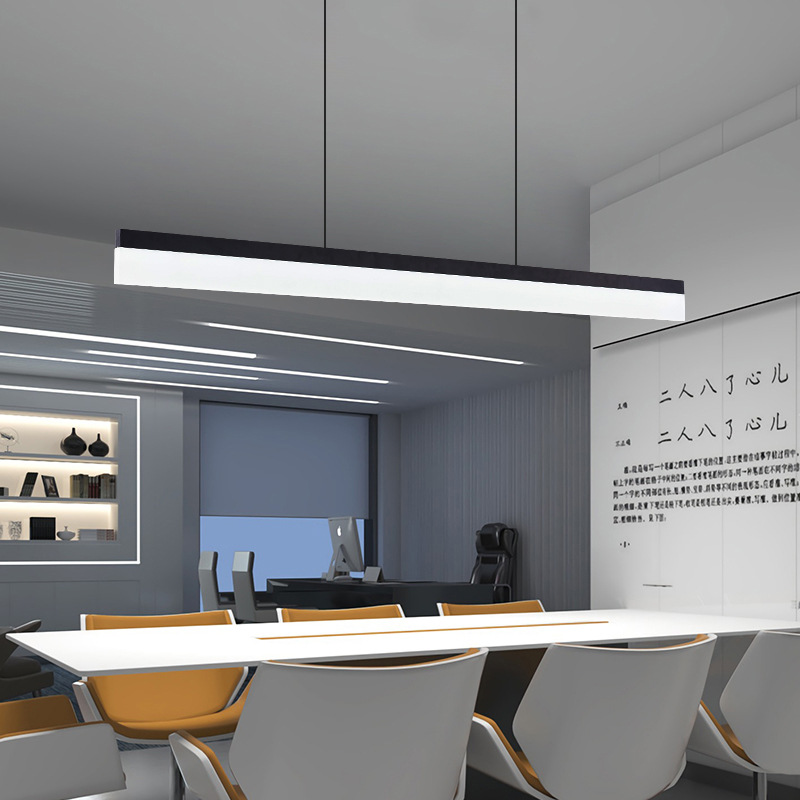 Modern Design Acrylic Linea Simple Free Combination Studio Conference Room Lighting Creative Led Strip Office Pendant Light