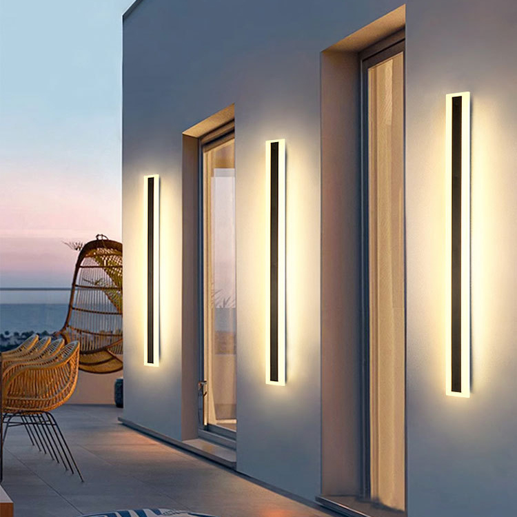 Modern LED Strip Wall Light Fixture Waterproof IP65 AC85-265V Acrylic Indoor Outdoor Front Porch Garden Ceiling Wall Bar Lamp