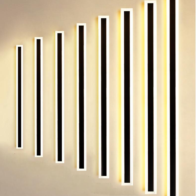 Corrosion Resistant Stainless Steel Outdoor LED Wall Fixture Long Strip IP65 Waterproof Villa Garden Park Long LED Wall Lamp