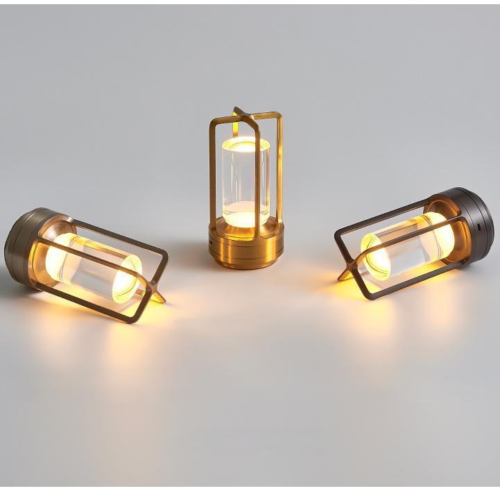 Modern Restaurant Hotel Desk Metal Cordless Charging Decorative Led Lighting Rechargeable Cordless LED Table Light Lamp