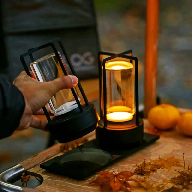Metal Restaurant Light Dining Room Lamp Desk Night Light 3 Way Dimmable Suitable Led Table Lamp for Bars Cafes Bedrooms Camping