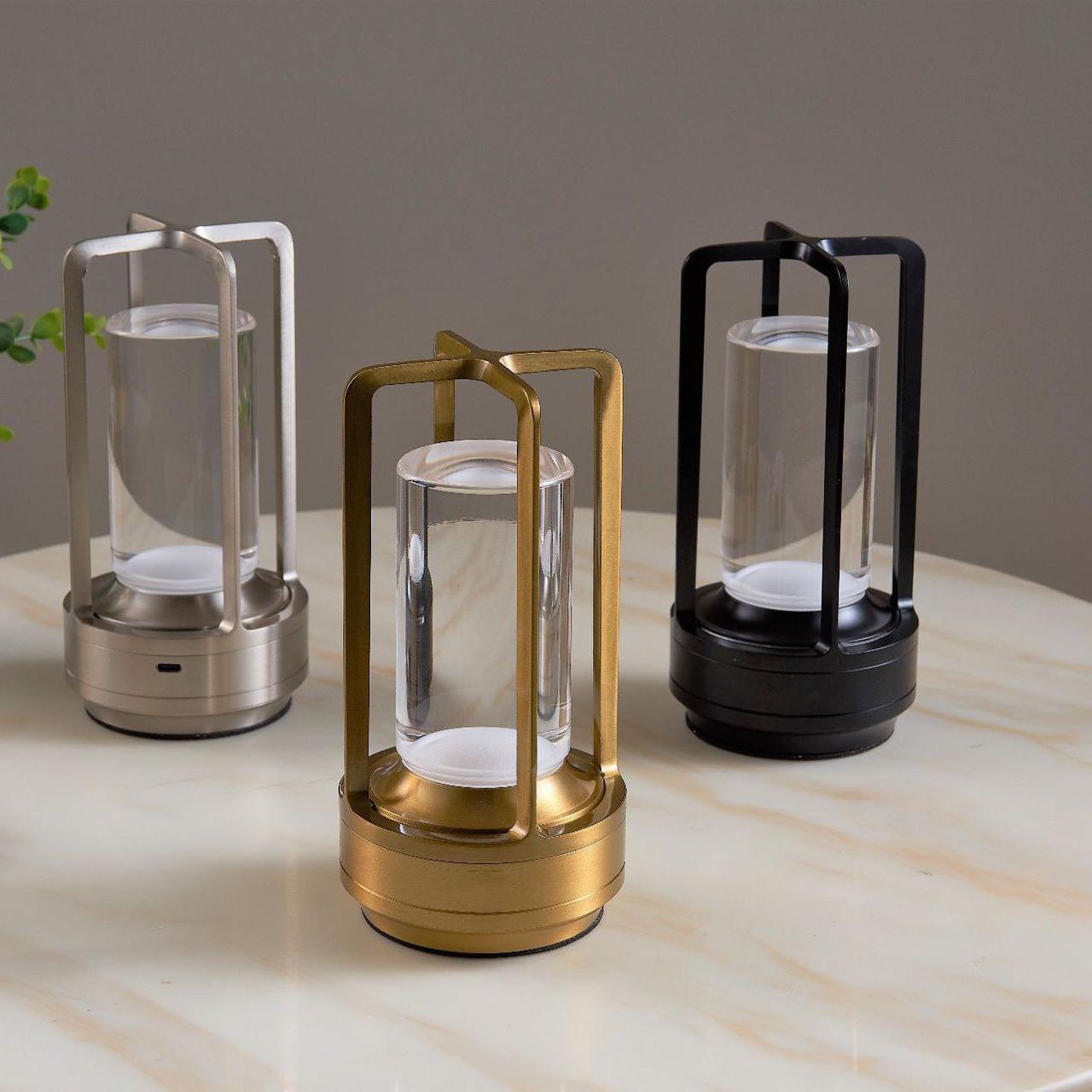 Romantic Gold Bedside Elegant Bedroom Warm Decoration Wedding Usb Rechargeable Small Metal Led Night Light Desk Lamp