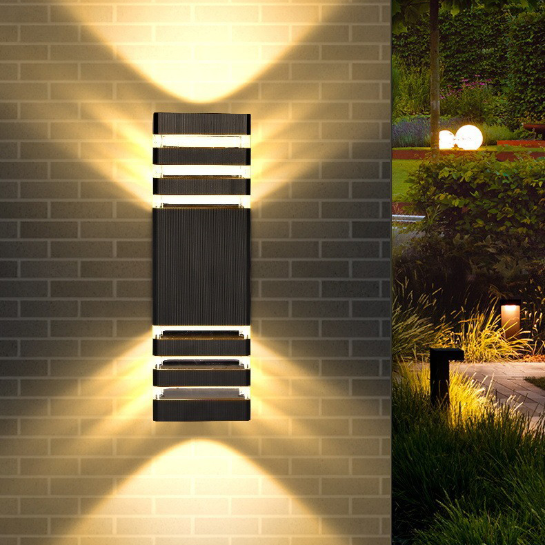 Outdoor Wall Mounted Waterproof Wall Lamp up and Down ABS Courtyard Decorative Lights Indoor Home bar Bedroom LED Wall Light