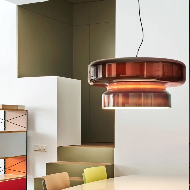 Postmodern Design Art Glass Pendant Lamp Colorful Hanging Installation Restaurant Cafe Club Boutique Pendant Lights Chandelier